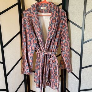 NATURAL LIFE Pink and Blue Floral Robe